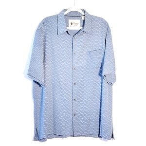 Vintage Silk Circa 1969 Men's Light Blue Button Down Shirt SIZE XL